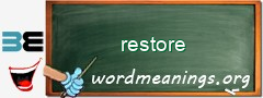 WordMeaning blackboard for restore